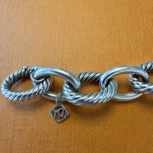 David Yurman XL 17 mm Oval Link Chain Cable Silver Bracelet